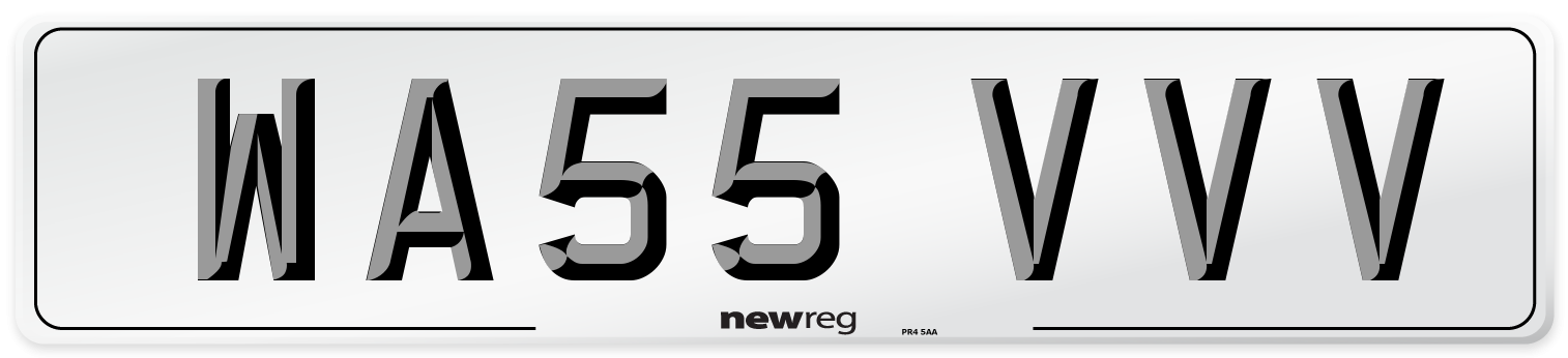 WA55 VVV Number Plate from New Reg